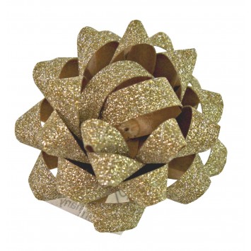 Poly Glitter MIni Bows Gold 35mm (100)  BPGMG